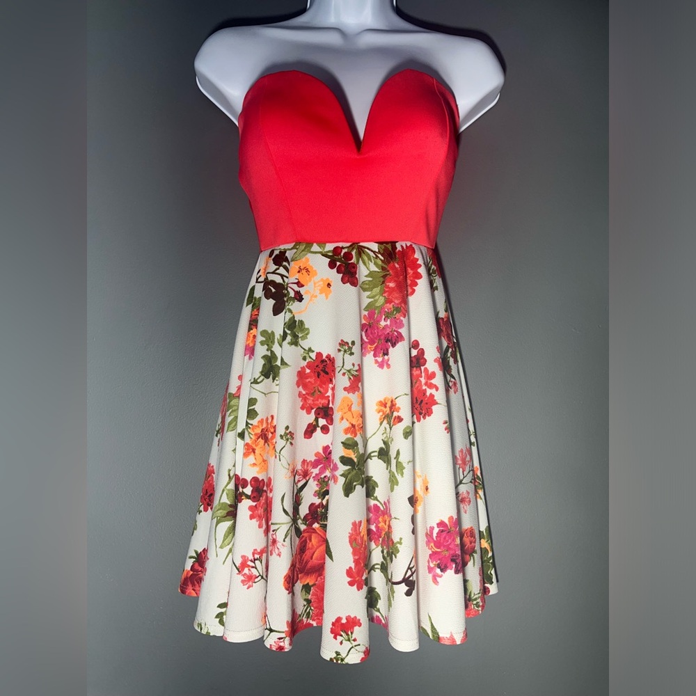 Orange floral dress